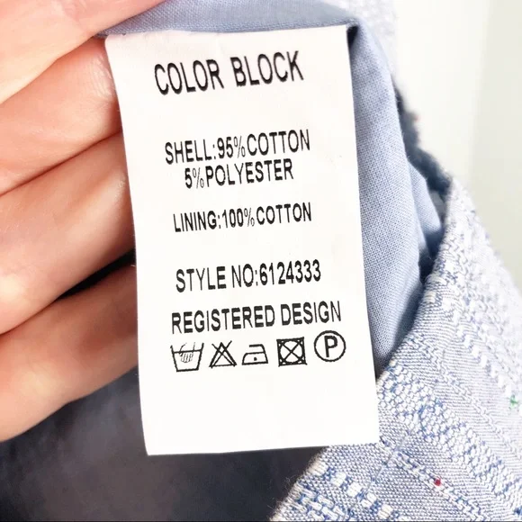 Color Block Blue Stripe Sleeveless V-Neck Mini Dress Women’s Size Small NWT - Picture 9 of 15